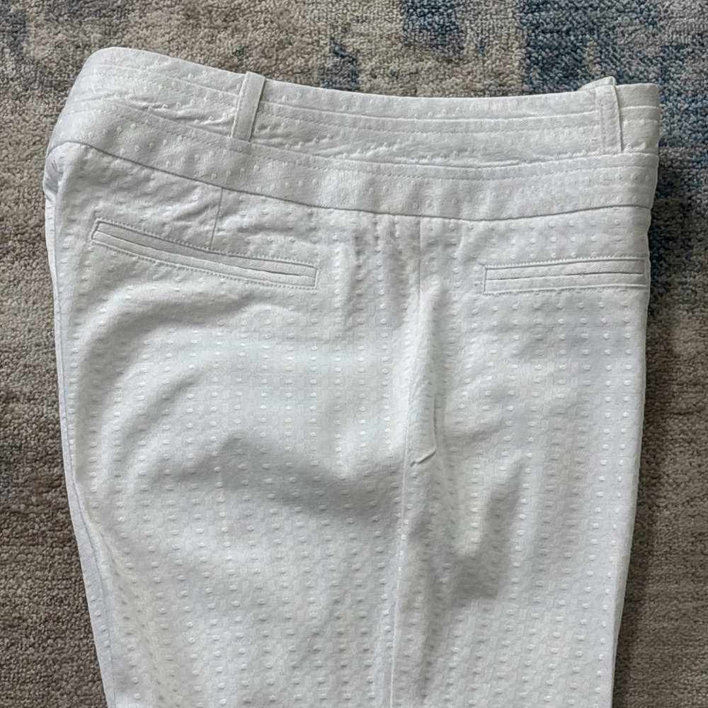Etcetera Women's Size 0 White Textured Ankle Trousers Corporate Chic Dress Pants